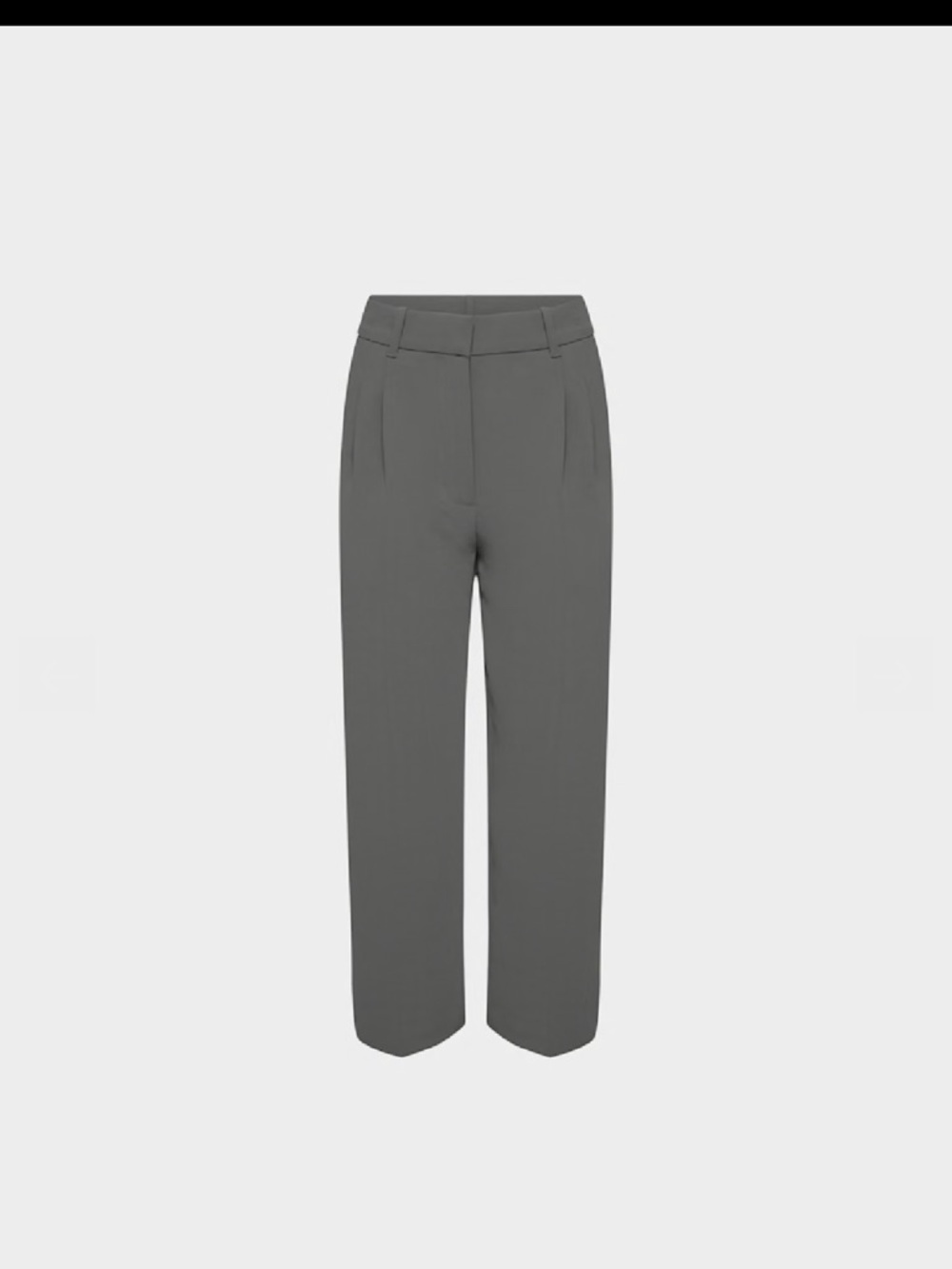 Wide Leg High-Rise Trousers in Charcoal Gray